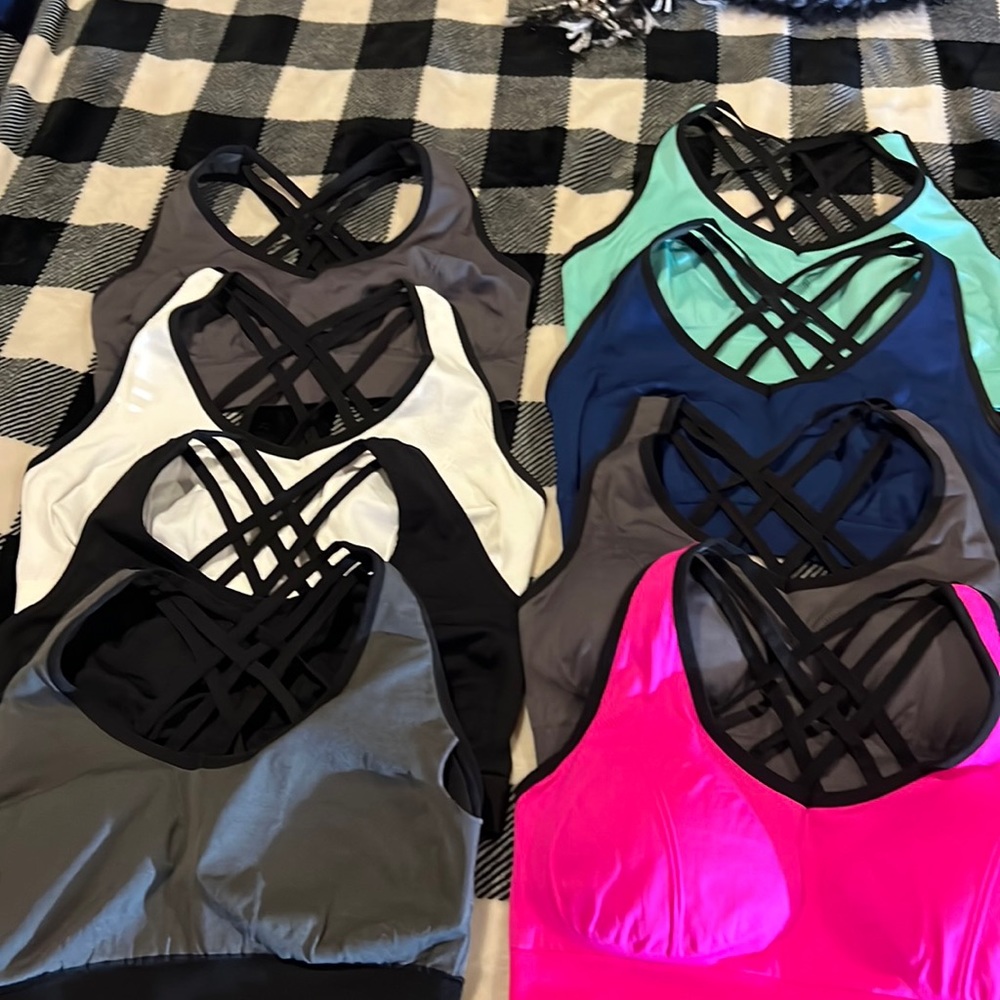Strappy sports bras